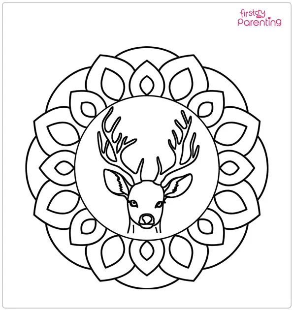 Deer Mandala Coloring Page