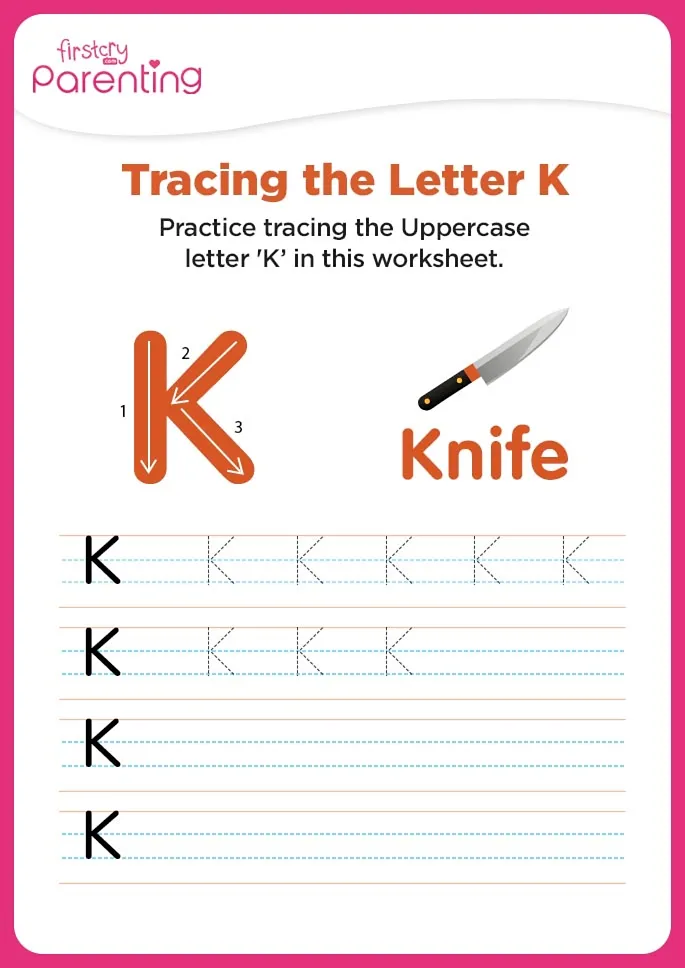 K for Knife Worksheet