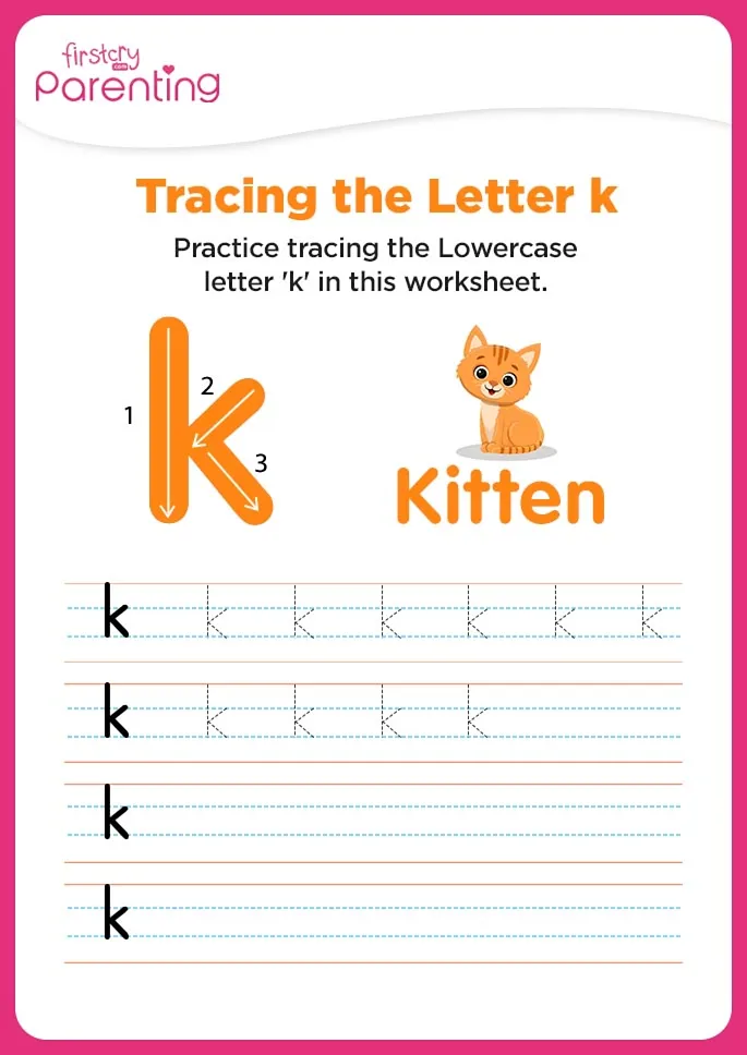 k for kitten Worksheet