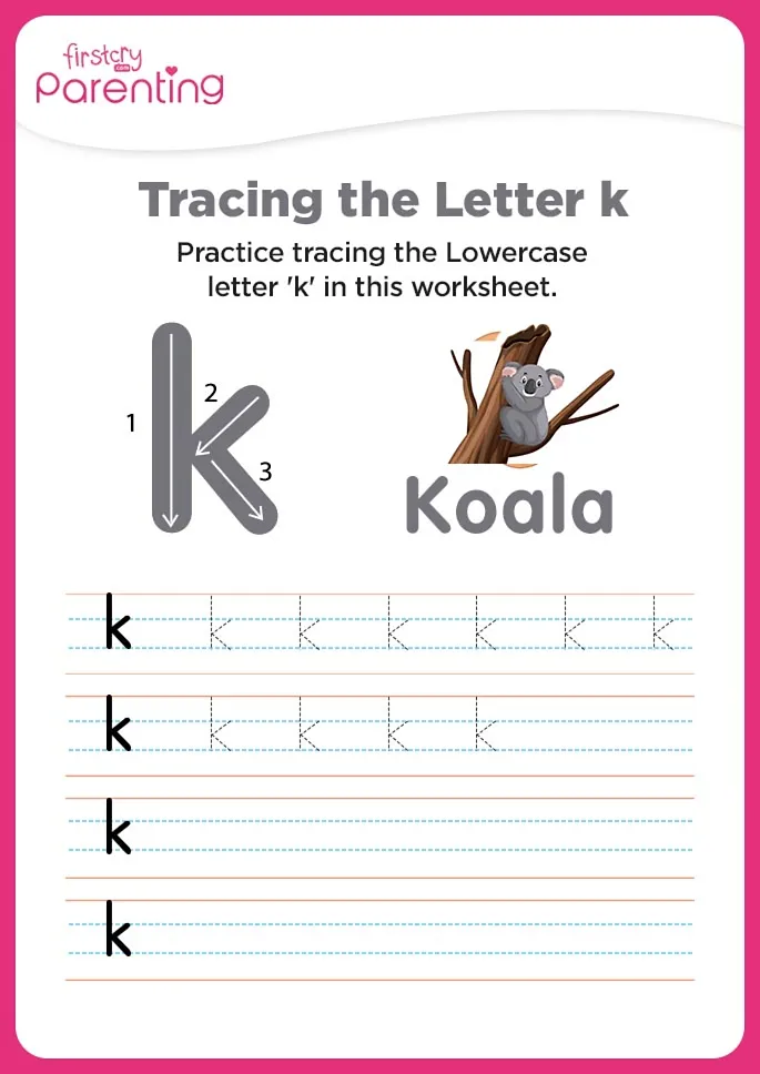 k for koala Worksheet