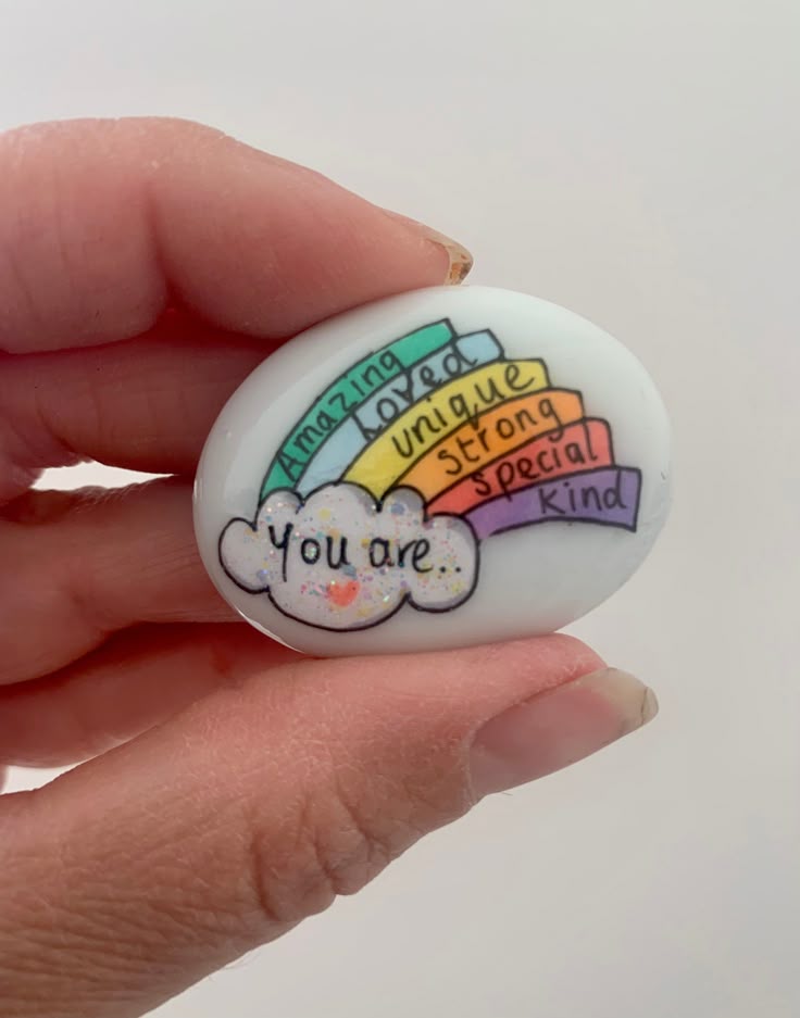 Hand-Painted Rock with a Message