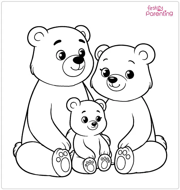 Bear Family Coloring Page