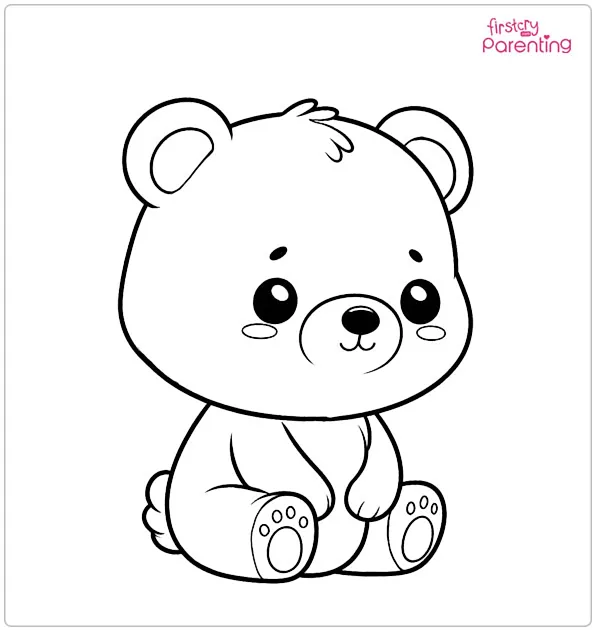 Cute Bear Coloring Page