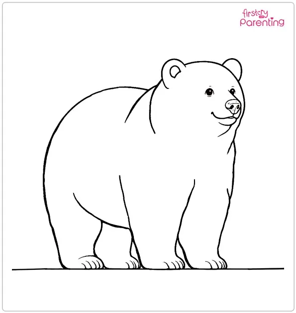 Realistic Bear Coloring Page