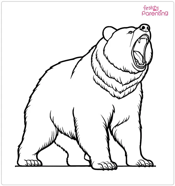 Roaring Bear Coloring Page