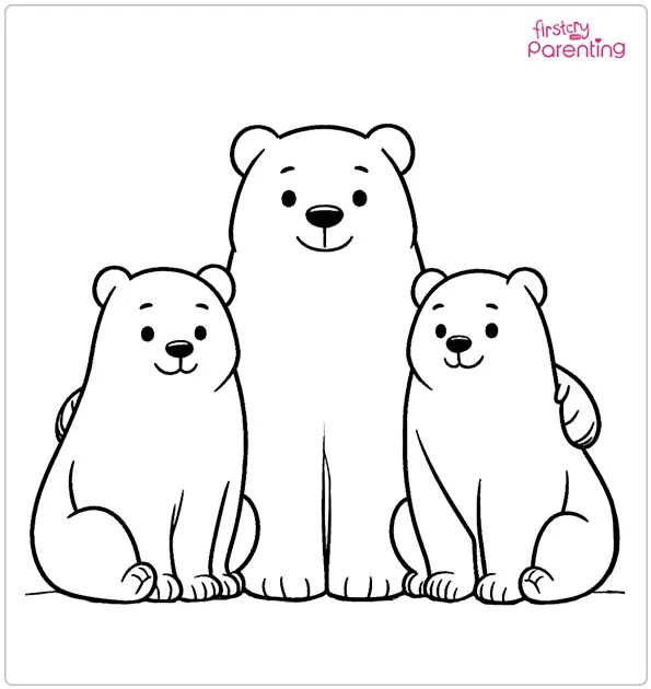 Three Bears Coloring Page