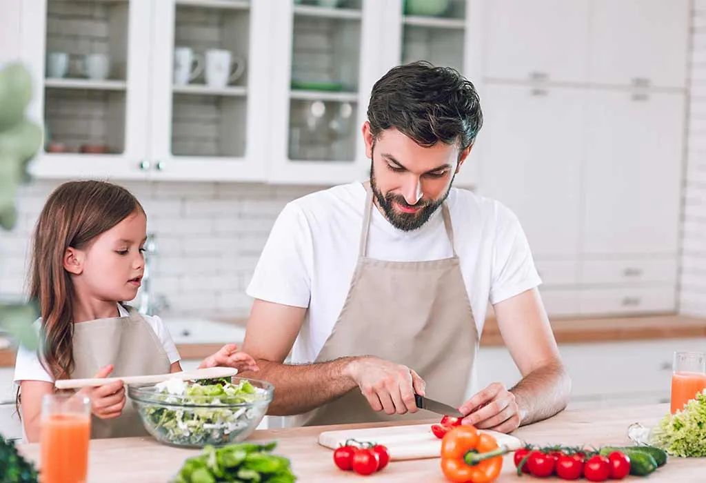 Father and Child in the Kitchen