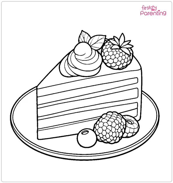Cake Slice Coloring Page