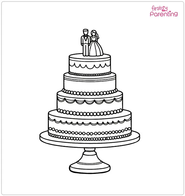Wedding Cake Coloring Page