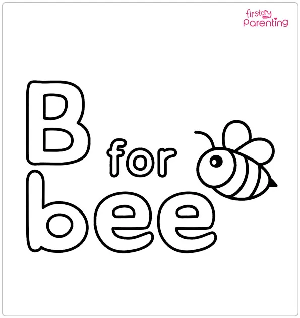 'B' For Bee Coloring Page