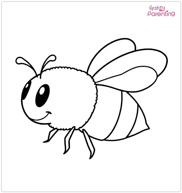 Cartoon Bee Coloring Page