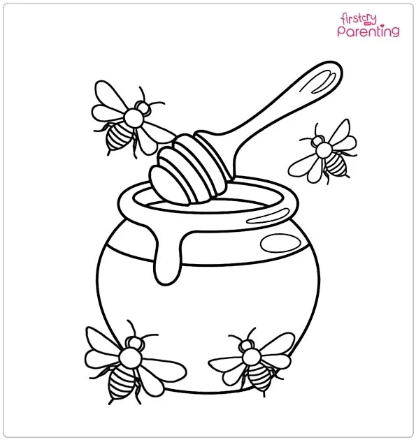 Honey Pot Coloring Page