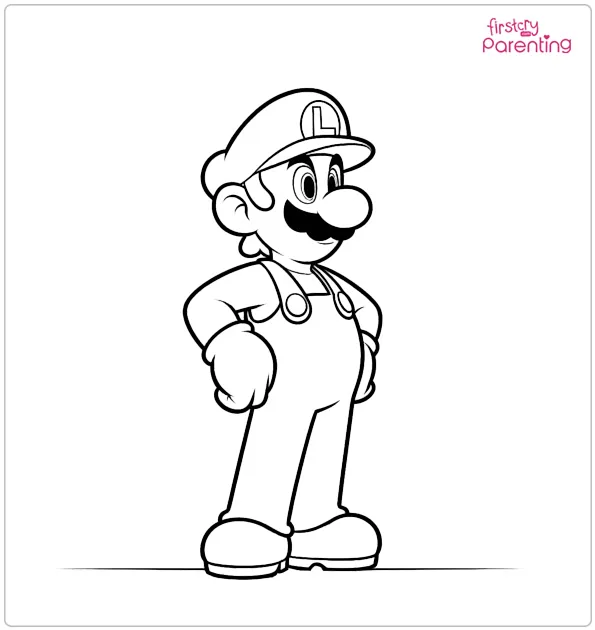 Easy Luigi Coloring Page