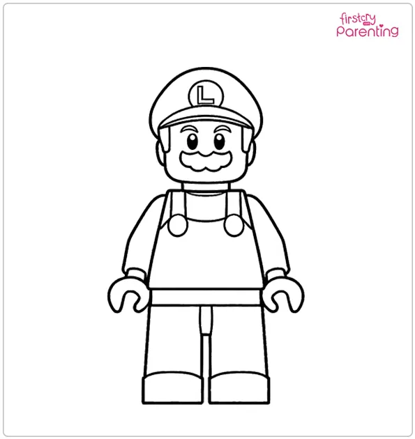 Lego Luigi Coloring Page