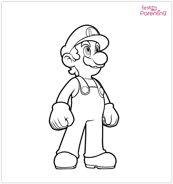 Luigi Looks into the Distance Coloring Page