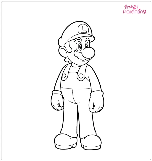 Thin Luigi Coloring Page