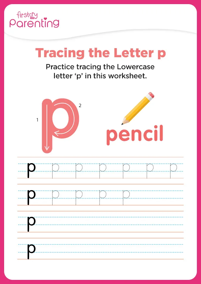 p for pencil worksheet