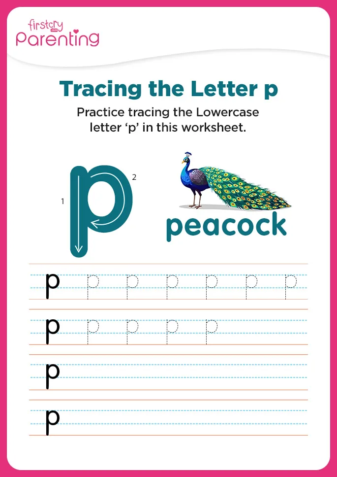 p for peacock worksheet