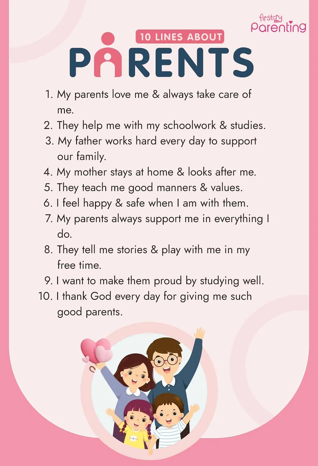 10 Lines on Parents - Infographic