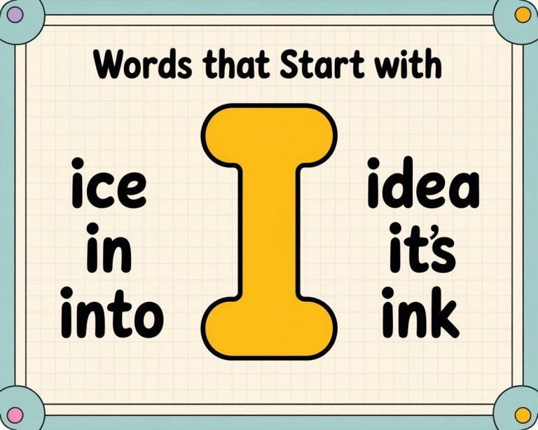 Words that Start with I for Kids to Learn