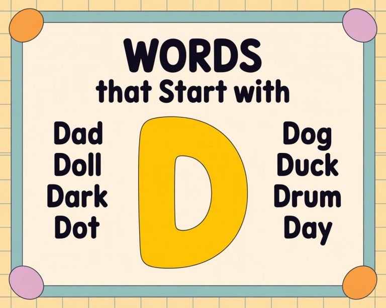 Words that Start with D for Kids to Learn