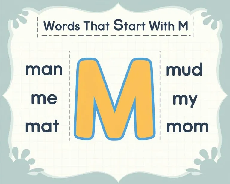 Words that Start with M for Kids to Learn