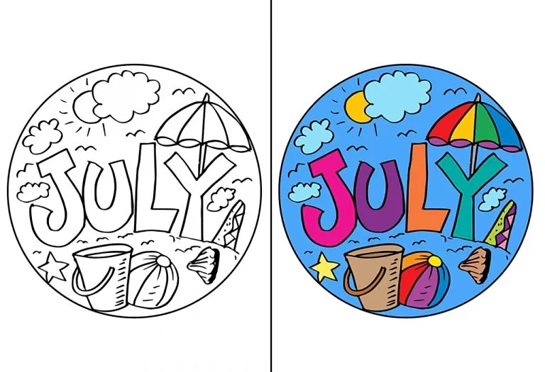 July Colouring Pages - Free Printable Pages For Kids