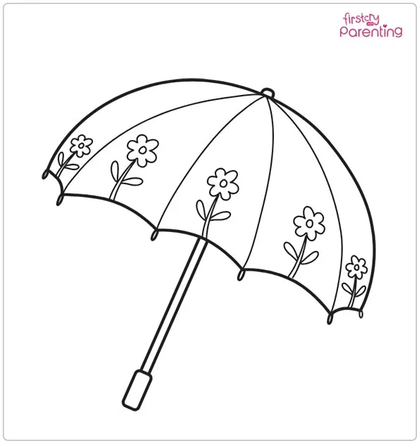 Flower Umbrella Coloring Page