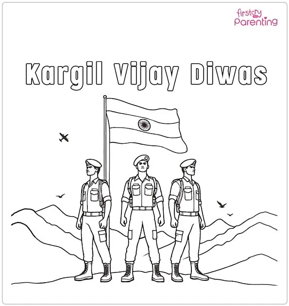 Kargil Vijay Diwas Coloring Page