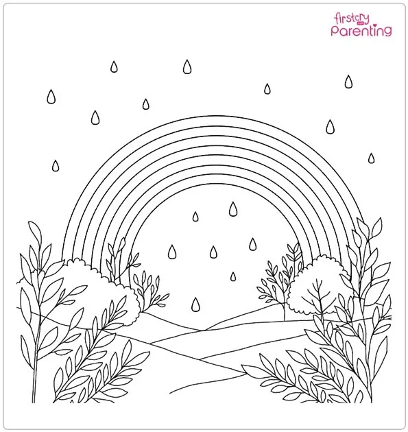 The Rainbow After The Rain Coloring Page