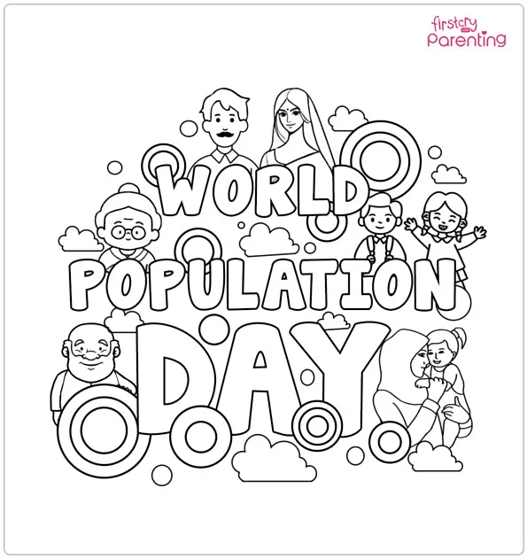 World Population Day Coloring Page