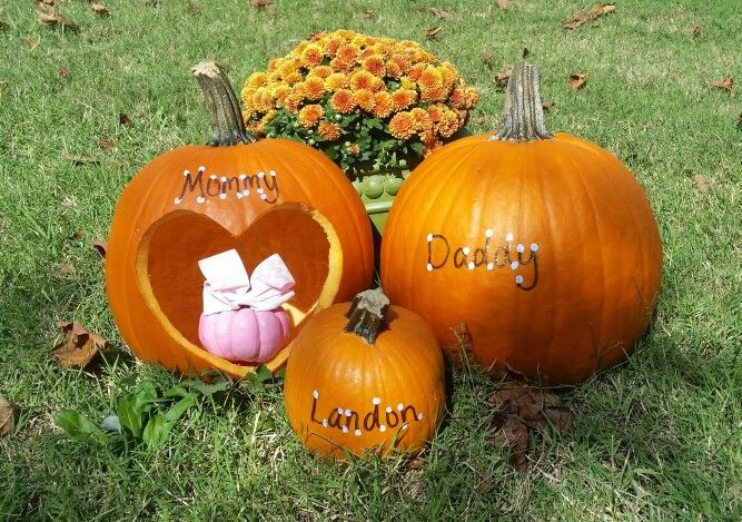 Carved Pumpkin Surprise Fall Pregnancy Announcements