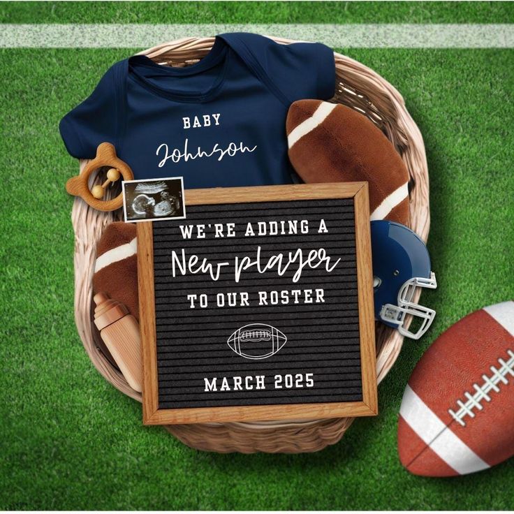 Football Theme Jersey Reveal baby announcement