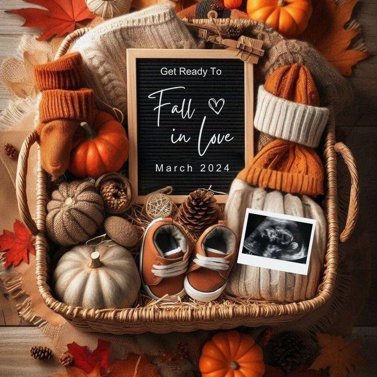 Fall Harvest Basket baby Announcements