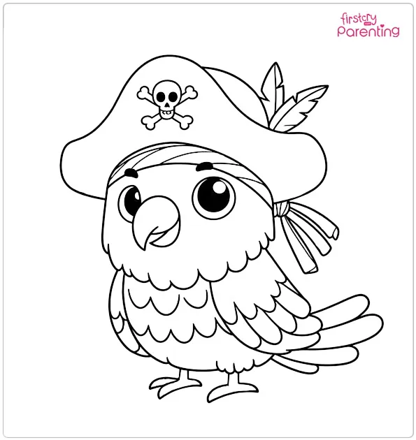 Pirate Parrot Coloring Page