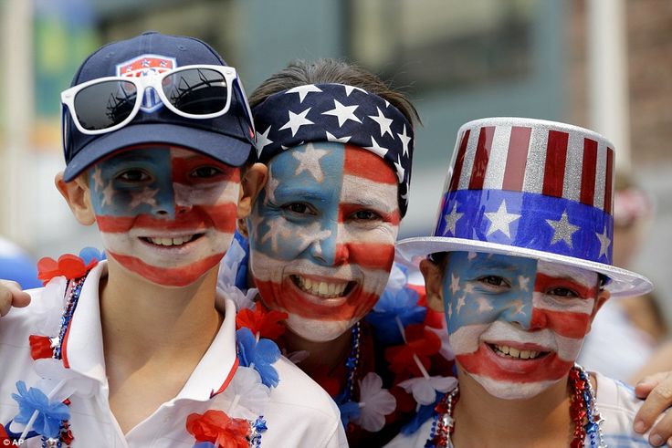 American Flag Face Paint