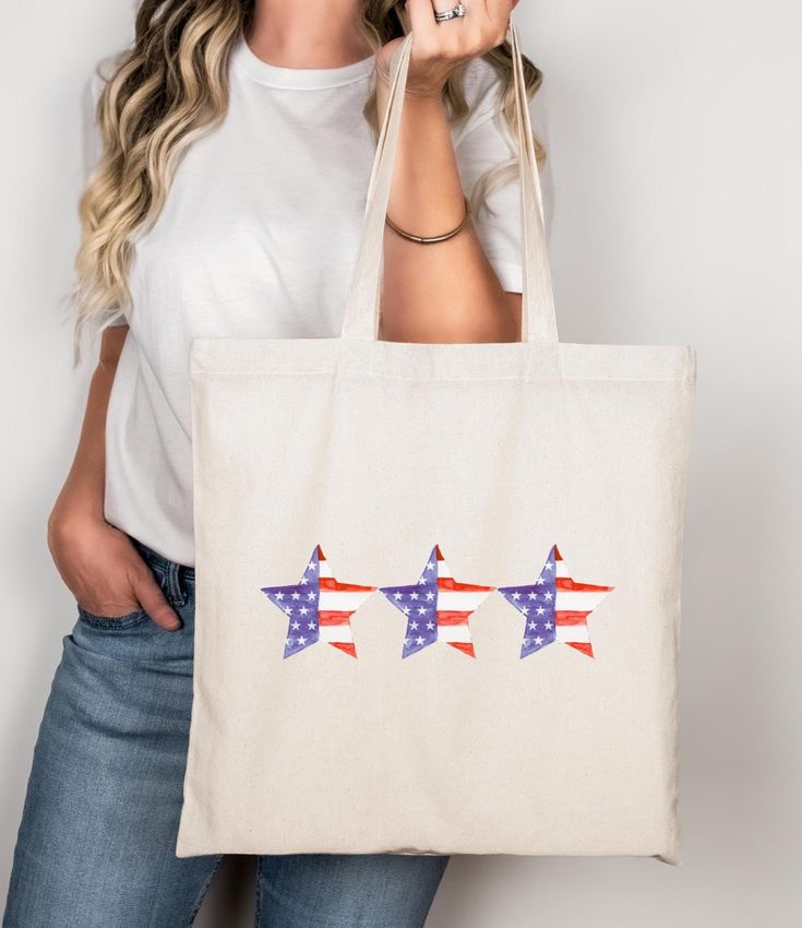 Personalized Star-Spangled Tote Bag