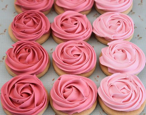 Pink Rosette Meringue Cookies