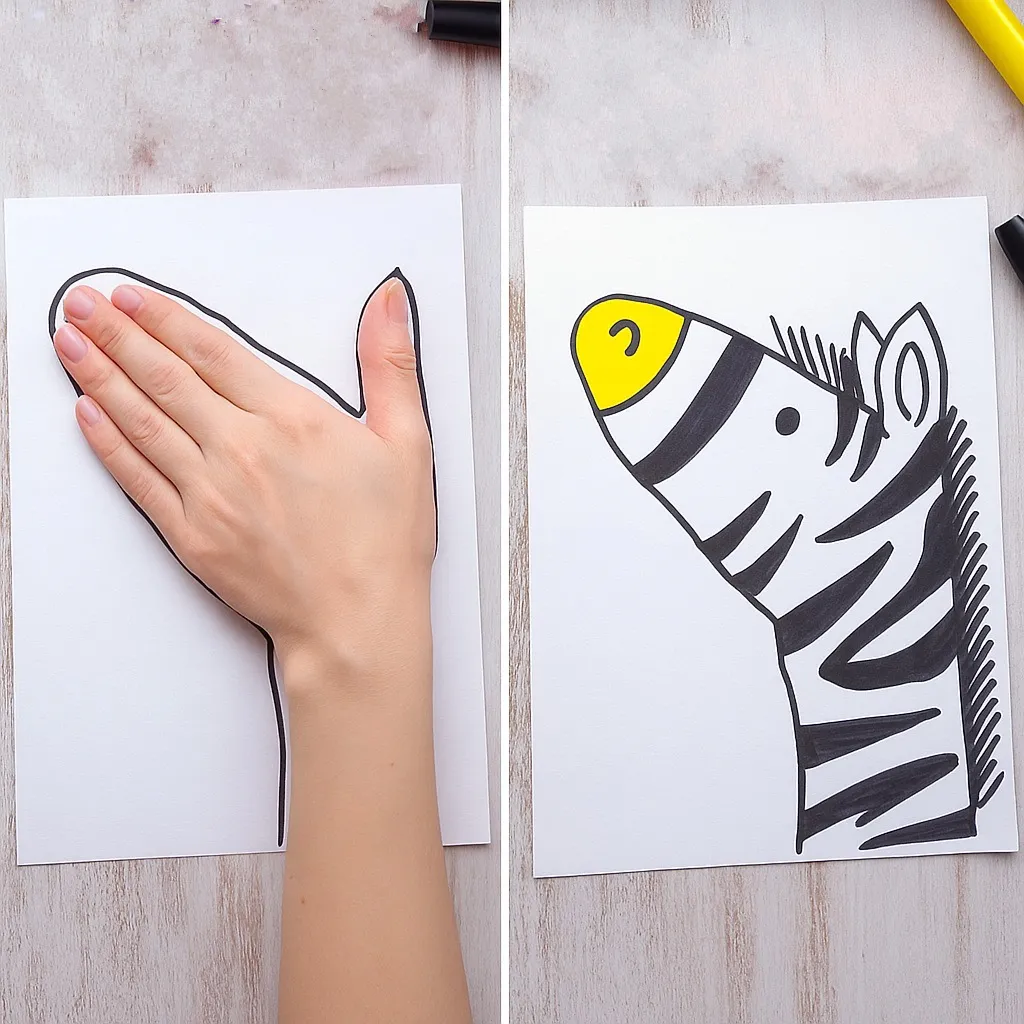 Zebra - Hand Tracing Drawing