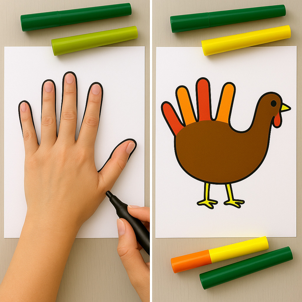 Easy Handprint Drawing Ideas for Kids & Turkey Crafts Parenting