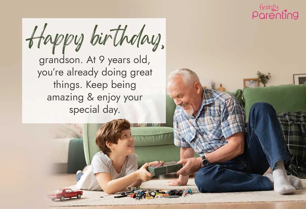 9th Birthday Wishes for Grandson
