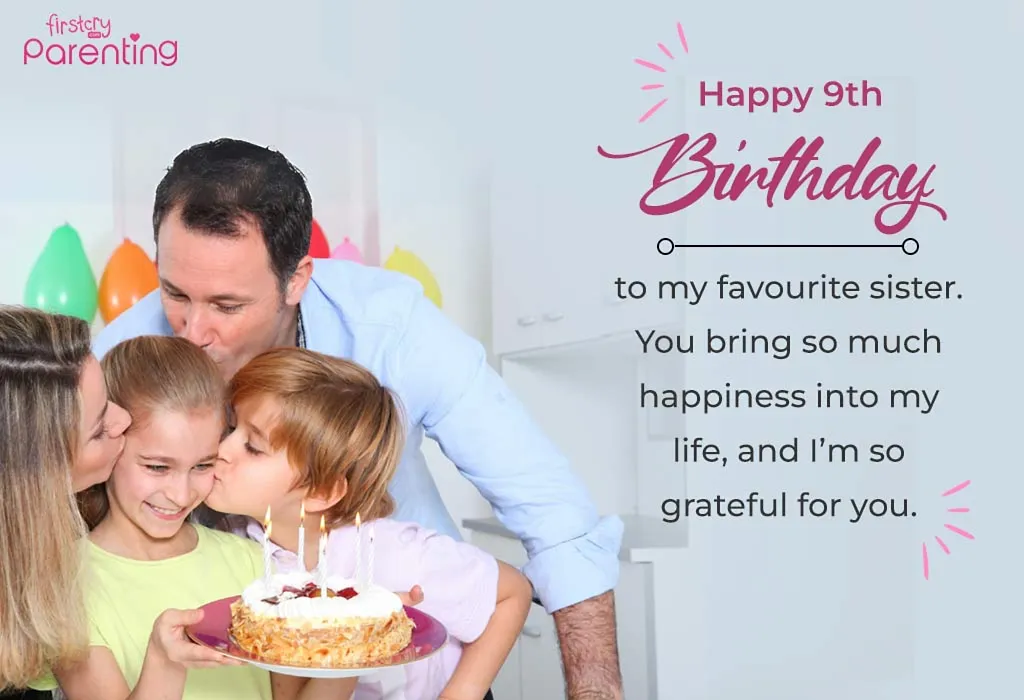 9th Birthday Wishes for Sister