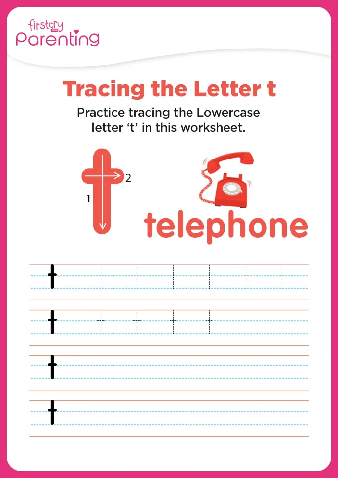 t for telephone worksheet