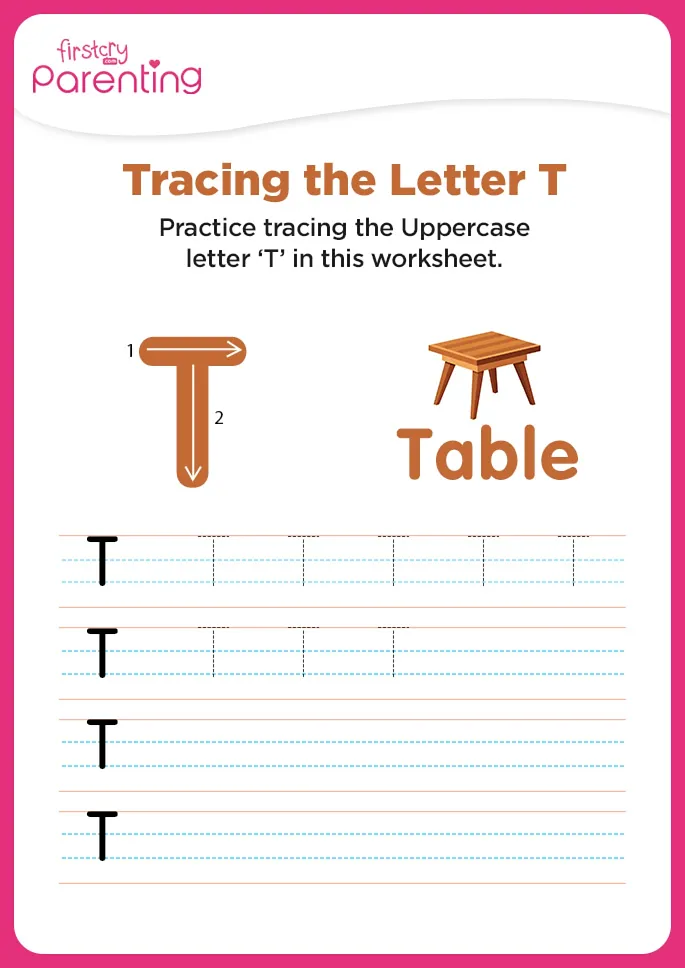 T for Table Worksheet