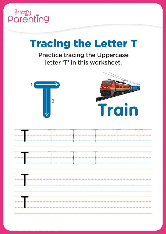 T for Train Worksheet