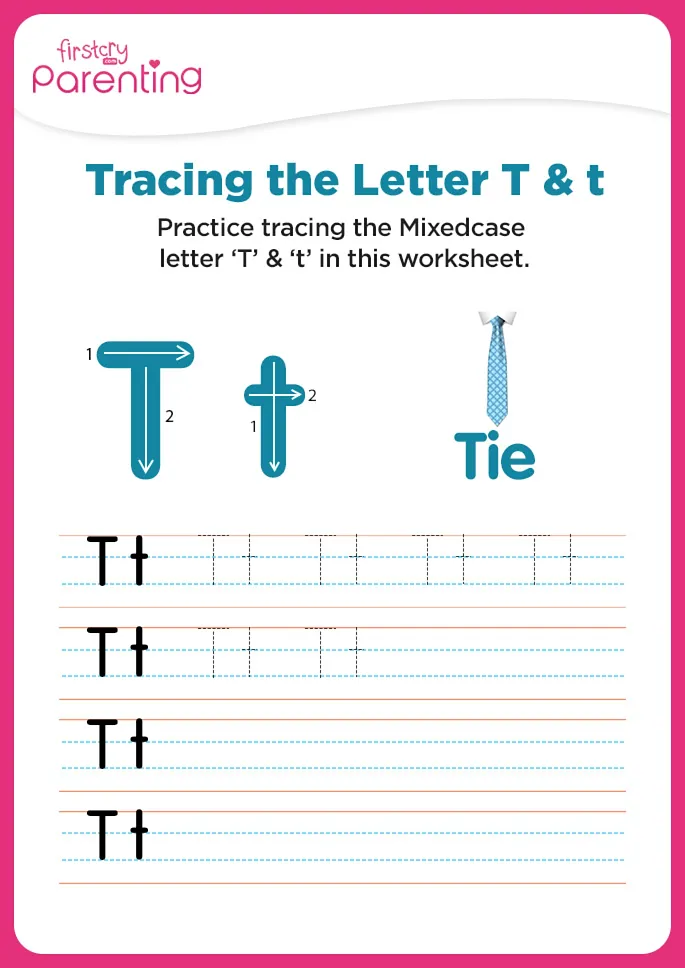 Tt for Tie worksheet