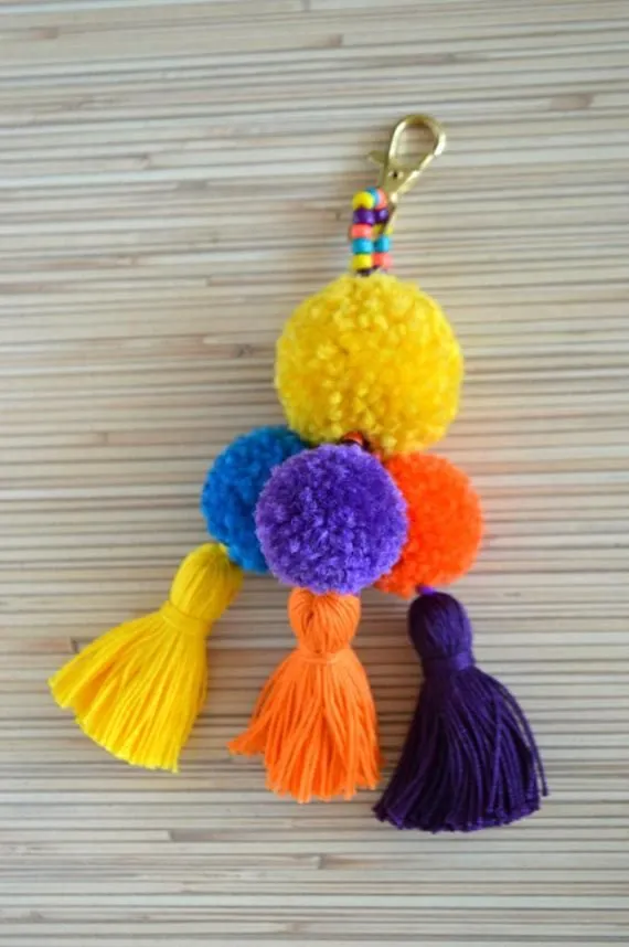 Pompoms Key Chain