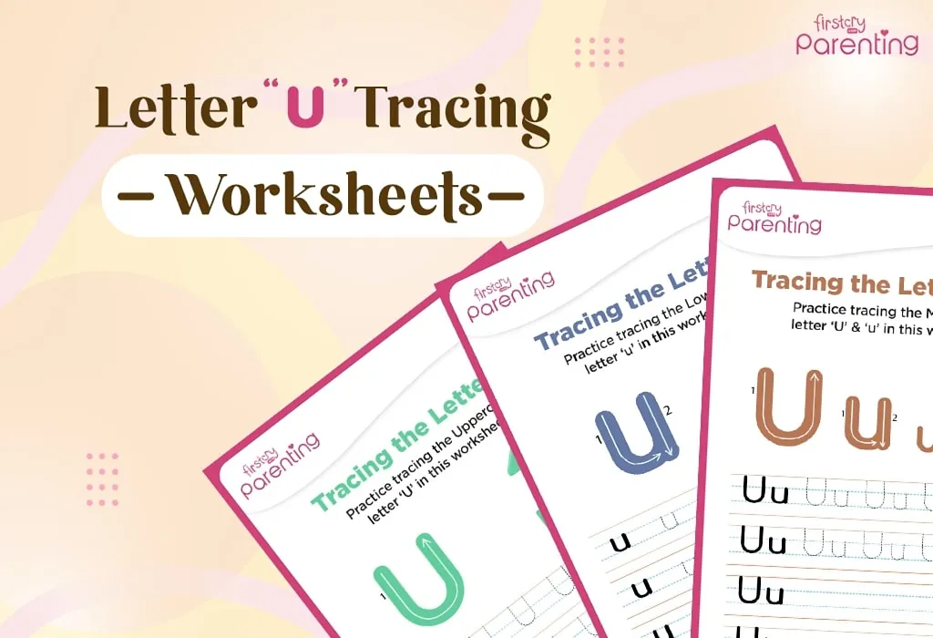 Letter U Tracing Worksheets for Preschoolers and Kids