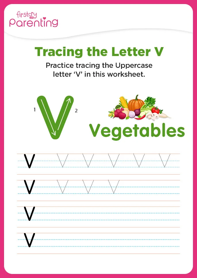V for Vegetables Worksheet