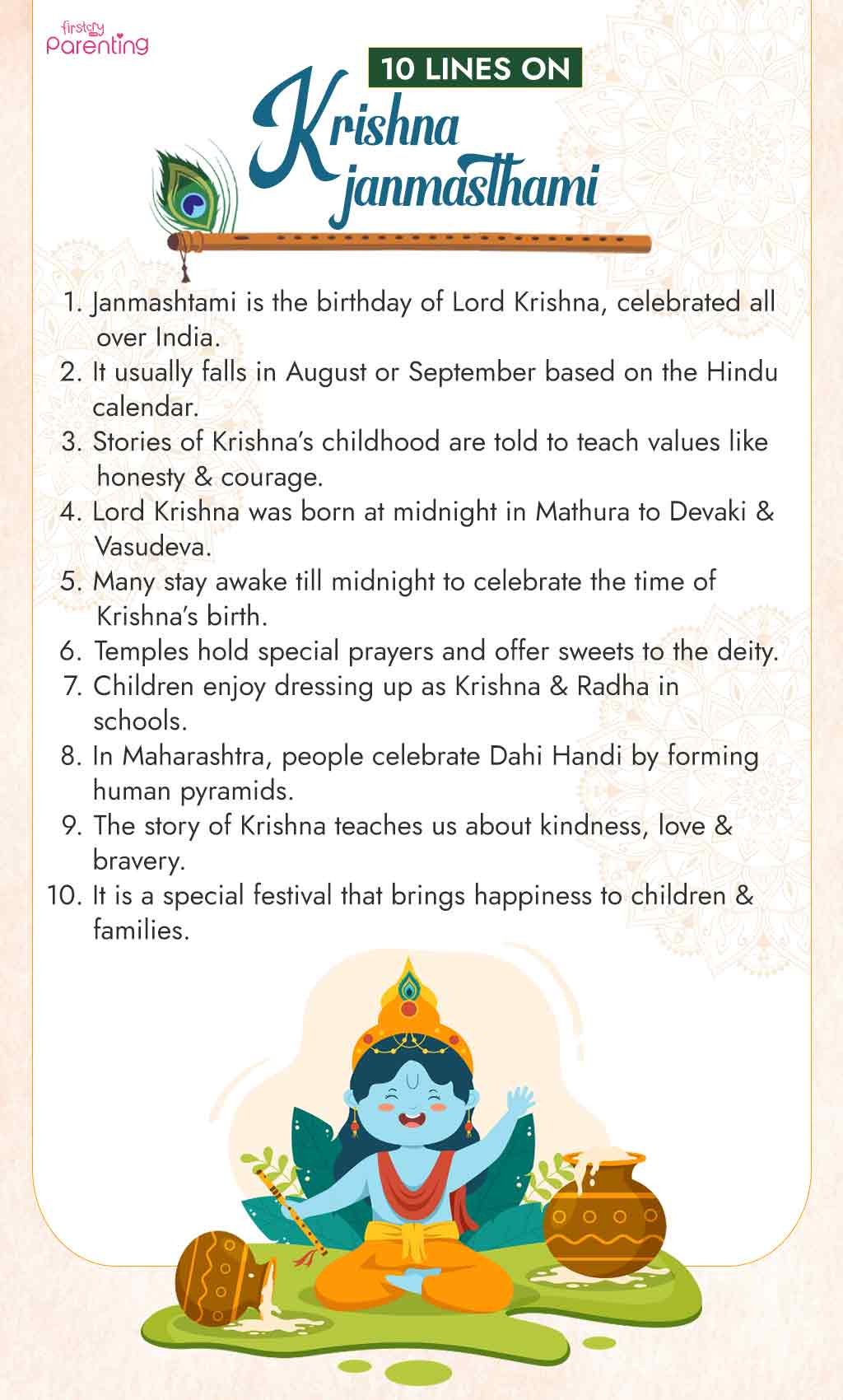 10 Lines on Krishna Janmashtami